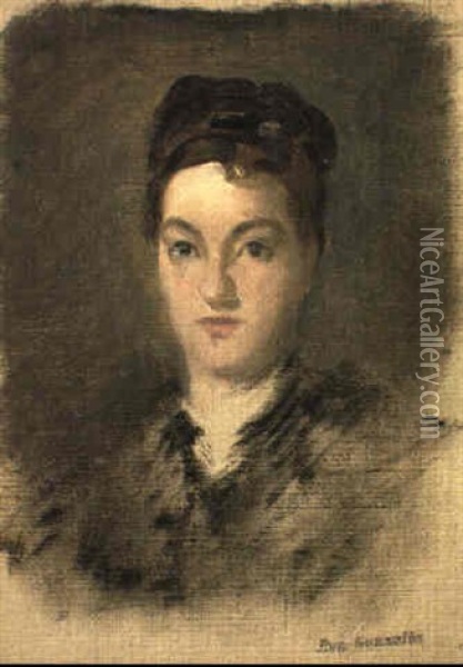 Portrait De Jeune Femme Oil Painting - Eva Gonzales