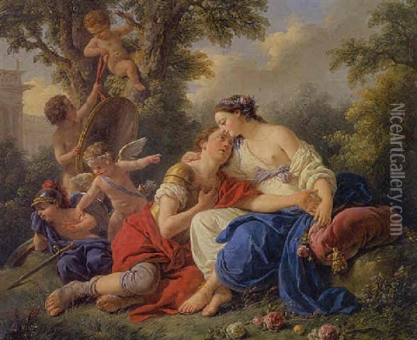 Rinaldo And Armida Oil Painting - Louis Jean Francois Lagrenee