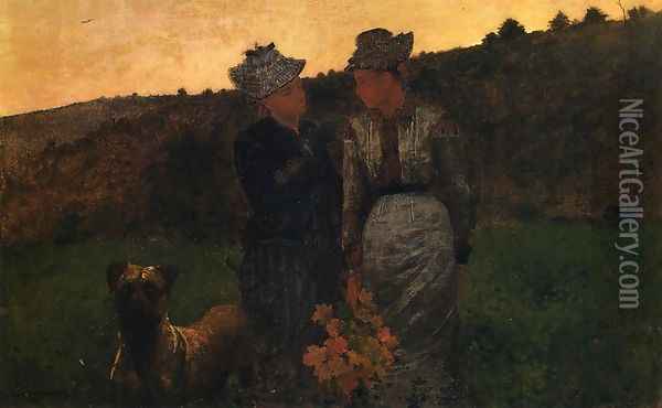 Rab and the Girls Oil Painting - Winslow Homer