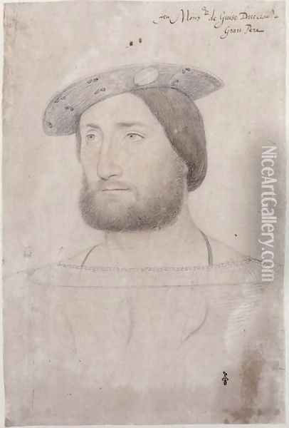 Portrait of Claude de Lorraine (1496-1550) Duc de Guise, c.1525 Oil Painting - (studio of) Clouet