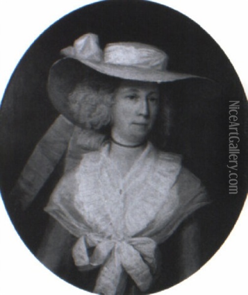 Portrait Of Mrs. Priscilla Wyatt Oil Painting - Samuel Woodford