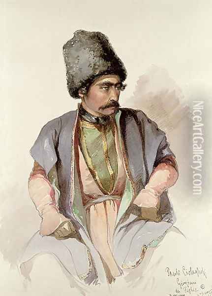 Paul - A Georgian from Tiflis, 1852 Oil Painting - Amadeo Preziosi
