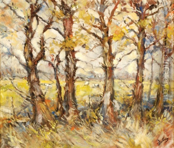 Tree Line Oil Painting - Erasmus Bernhard Van Dulmen Krumpelman