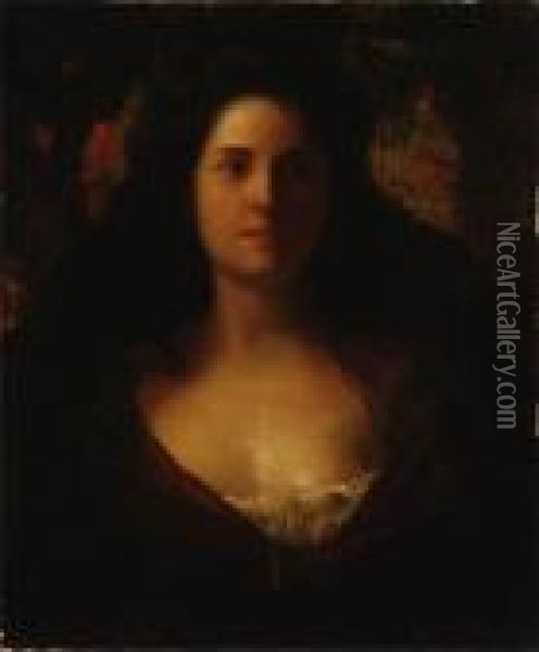 Portrait Of A Woman Oil Painting - Julian Alden Weir