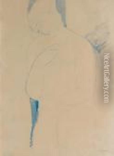 L'odalisque Bleue Oil Painting - Amedeo Modigliani
