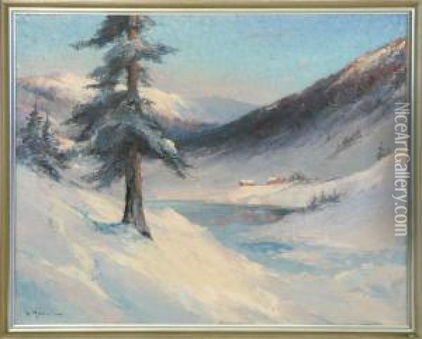 Vinterbild Fran Norrland Oil Painting - Otto Ludvig Richarde