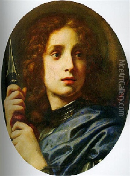 The Archangel Michael Oil Painting - Carlo Dolci
