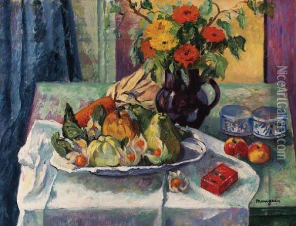 Le Plat De Fruits Oil Painting - Henri Charles Manguin