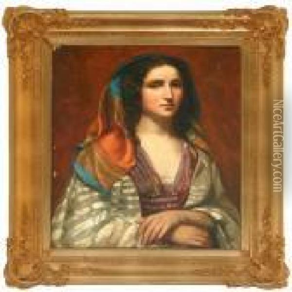 Portrait Of A Italianwoman Oil Painting - Giovanni Migliara