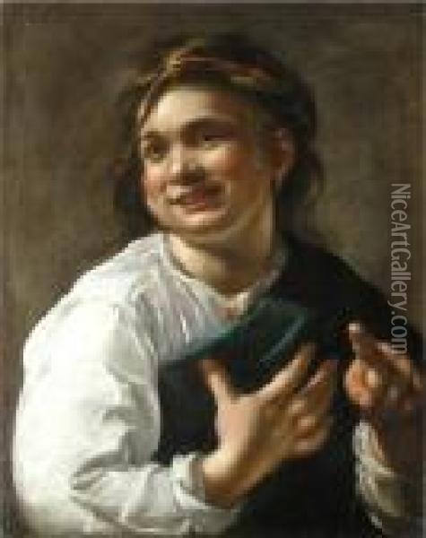 Lachende Frau Oil Painting - Jan or Joan van Noordt