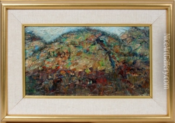 Depicts Hilltop Oil Painting - Ernest Lawson