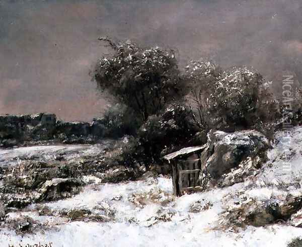 Winter Scene Oil Painting - Jean-Baptiste-Camille Corot