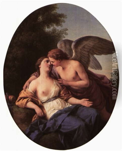 Cupid And Psyche Oil Painting - Louis Jean Francois Lagrenee