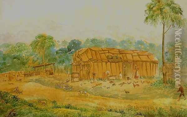 Pumpkin Cottage, Illawarra, the First Family Residence of Henry Osborn in NSW Oil Painting - Robert Hoddle