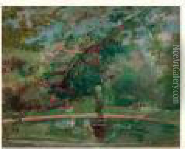 Le Jardin Au Mesnil Oil Painting - Paule Gobillard