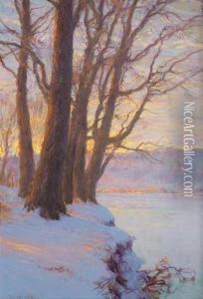 Hudson River Sunset Oil Painting - Walter Launt Palmer