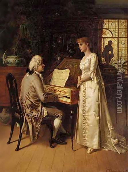 The Duet Oil Painting - Charles Frederick Lowcock