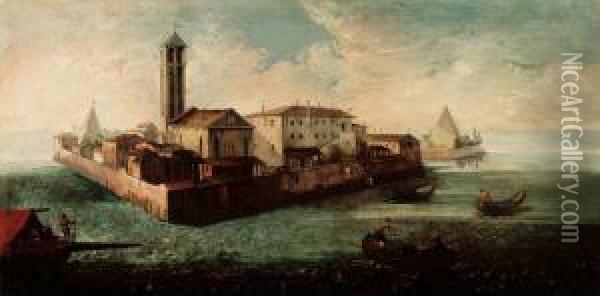 L'isola Di San Giorgio Maggiore Oil Painting - Francesco Albotto