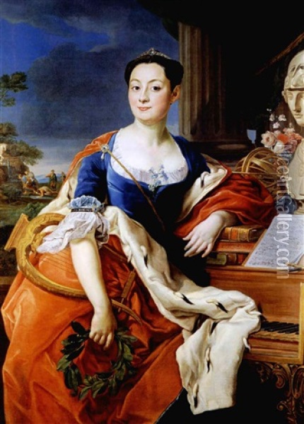 Bildnis Der Prinzessin Giacinta Orsini Buoncompagni Ludovisi Oil Painting - Pompeo Girolamo Batoni
