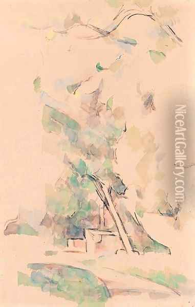 Le puits dans le parc de Chateau Noir Oil Painting - Paul Cezanne