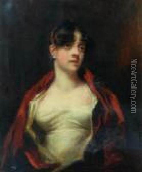 Portrait Of Mrs Scott Moncrieffe, Bust Type Oil Painting - Sir Henry Raeburn