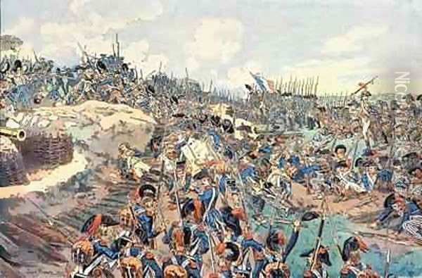 The Battle of Jemmapes Oil Painting - Joseph Charles Beuzon