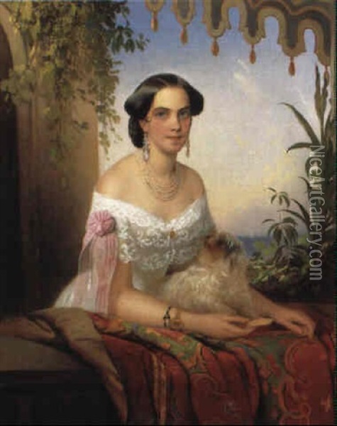 Portrat Der Furstin Anna Michajlowna Wieljgorskaja? 1823-61 Oil Painting - Timoleon Carl von Nehf