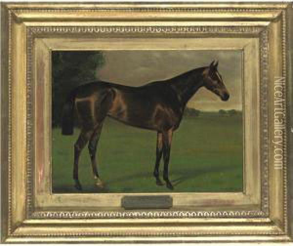 Cap And Bells Ii, By Domino Out Of Ben My Chree, Winner Of The Epsom Oaks Oil Painting - Isaac Cullin