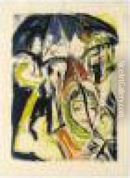 Signed Oil Painting - Ernst Ludwig Kirchner