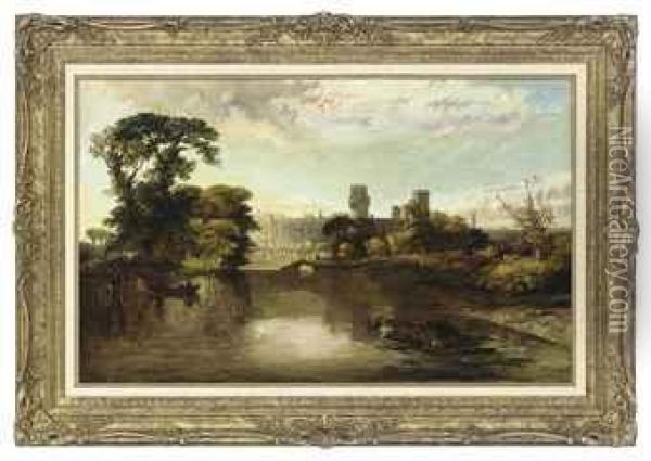 Warwick Castle Oil Painting - James Vivien de Fleury