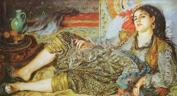 Odalisque Aka An Algerian Woman Oil Painting - Pierre Auguste Renoir