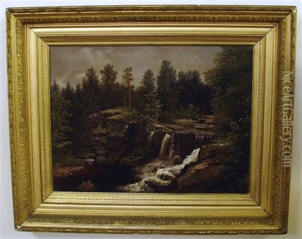 Great Falls Of The Lehigh River Oil Painting - George Cope
