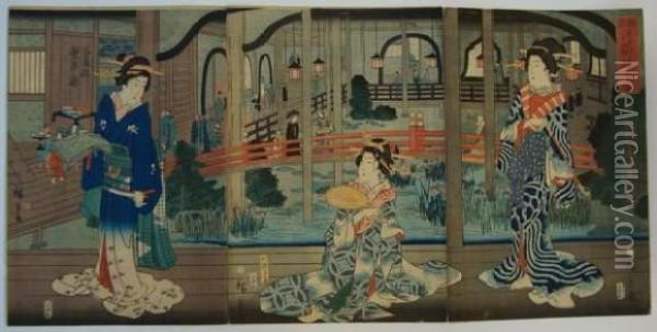 Yokohama Minatozaki Cho Rojo No Zu Oil Painting - Ii Hiroshigeando