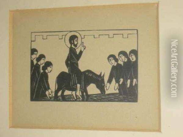 Palm Sunday Oil Painting - Eric Gill