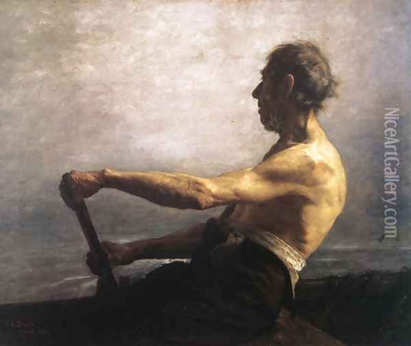 The Boatman Oil Painting - Theodore Clement Steele
