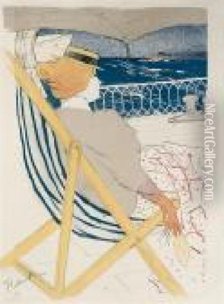 La Passagere Du 54 - Promenade En Yacht Oil Painting - Henri De Toulouse-Lautrec