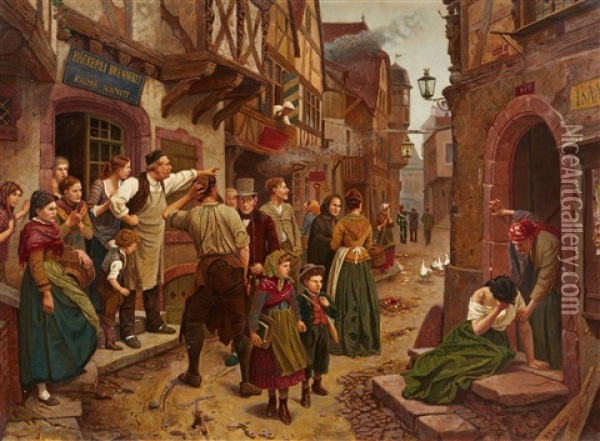 The Apprehended Thief Oil Painting - Marc Louis Benjamin Vautier the Elder