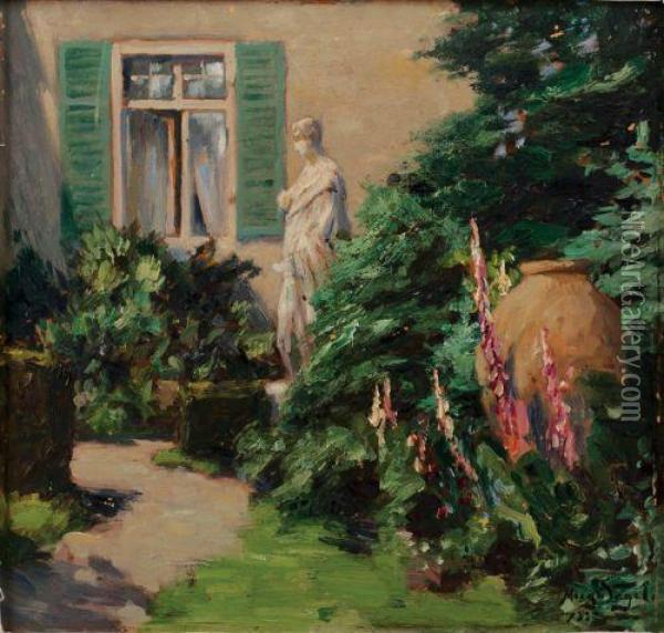 Vista De Jardin Oil Painting - Hugo Vogel