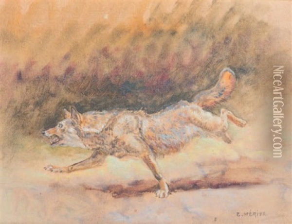 Loup Oil Painting - Edouard Paul Merite