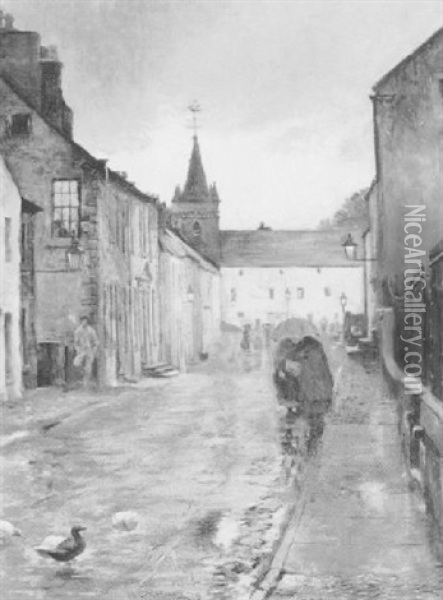 After The Rain, Kirkcudbright Oil Painting - Charles Martin Hardie