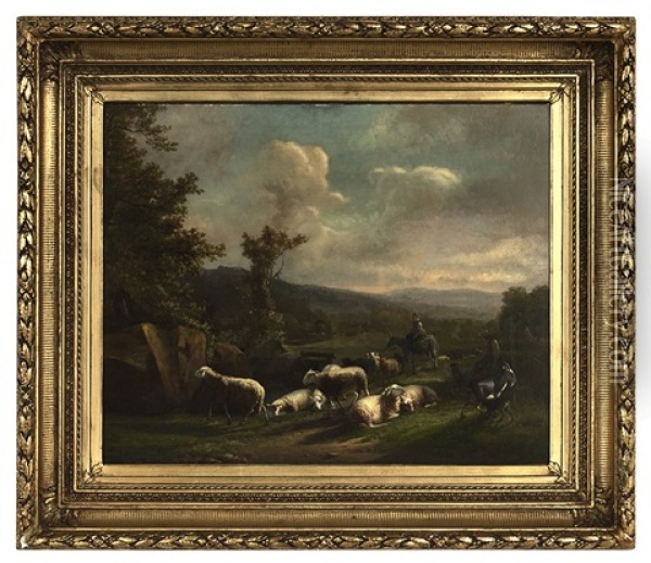 Paysage Et Animaux Oil Painting - Balthasar Paul Ommeganck