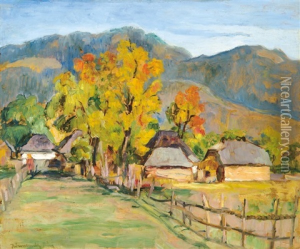 Landscape At Autumn Oil Painting - Erwin Kormendi-Frim