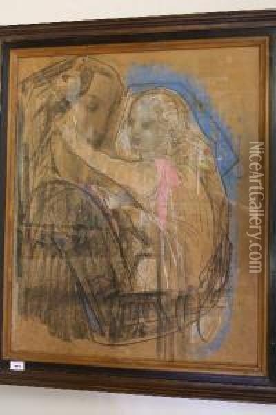 Madonna En Kind Oil Painting - Willem Van Konijnenburg