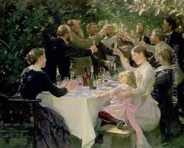 Hip Hip Hurrah Artists Party at Skagen Oil Painting - Peder Severin Kroyer