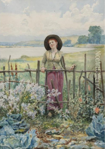 Daydreaming Oil Painting - Daniel Ridgway Knight