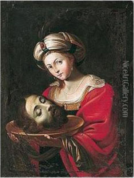 Salome With The Head Of Saint John The Baptist Oil Painting - Domenico Zampieri (Domenichino)