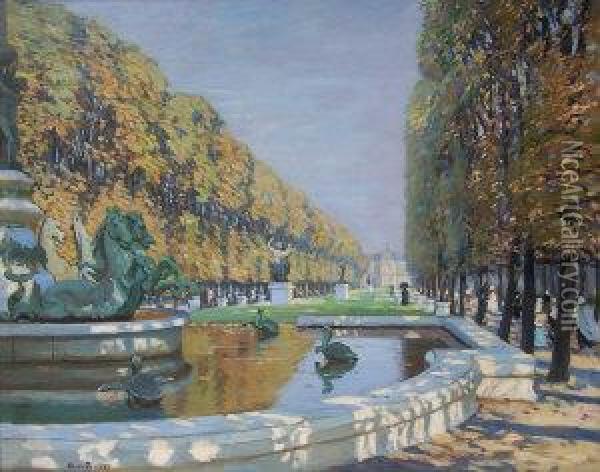 Fanner, Oil On Canvas, Aparisian Park, Signed, 25ins X 30ins Oil Painting - Alice Taite Fanner