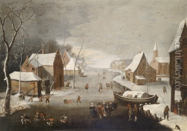 Winterlandschaft Oil Painting - Jan Abrahamsz. Beerstraten