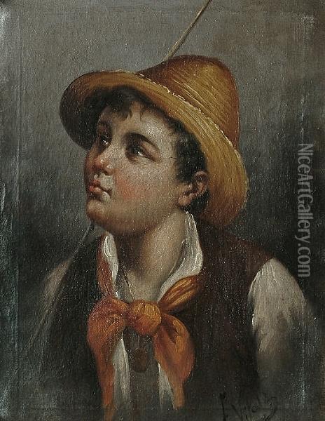 Portrait Of A Boy Oil Painting - F. Vitale
