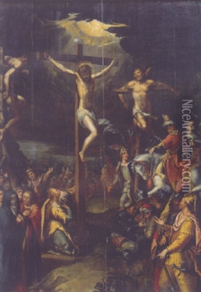 The Crucifixion Oil Painting - Hans Jordaens the Elder